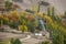 Village near Hoper Glacier in autumn, Pakistan