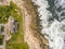 Village of Pigeon Cove aerial view in Massachusetts, USA