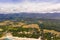 Village and rice fields in Cordillera mountains, Philippines. Beautiful landscape on the island of Luzon. Mountains and fields,