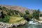 Village with river between Kabul and Bamiyan in Afghanistan
