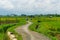 village road infrastructure in agriculture and rice fields in Bengkulu, Indonesia