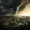 Village\\\'s Brave Encounter: Facing an Oncoming Twister and Storm Fury