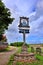 Village sign near harbour Blakeney, North Norfolk coast, East Anglia