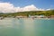 Village and stilt huts at Tentena on lake Poso in central Sulawesi, famous tourist destination in Indonesia.