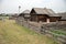 Village street in the exposition of the the historical and ethnographic open-air museum-reserve Shushenskoe, formerly the `Siberia