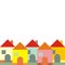 Village, vector icon, template, border, group of houses, eps.