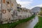 Village walls and Aquila creek, Finalborgo, Italy