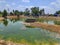 Village water well located on pond.The Large diameter water well on the center of the temple pond in indian village