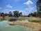 Village water well located on pond.The Large diameter water well on the center of the temple pond in indian village