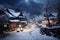 Village in winter landmark in Japan