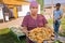 Village woman cooked national Kyrgyz bread