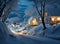 Villagecore Winter Whimsy: Festive Trees in Snow\\\'s Embrace