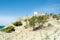 Villajoyosa, Spain. Panoramic view to Villajoyosa with tower Torre de Malladeta and Mediterranean Sea. La Vila Joiosa is