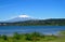 Villarica volcano beautiful view on sunny day