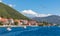 Villas and yachts in the Bay of Kotor, Adriaric scenery, Montenegro