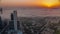 Villas in Zabeel district with skyscrapers on a background aerial timelapse in Dubai, UAE