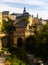 Ville Haute district in Luxembourg City overlooking belfry of Saint Michael Church