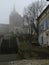 Villebois-Lavalette France View from bottom of stairs with house and church