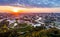 Vilnius aerial view at sunset