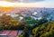 Vilnius aerial view at sunset