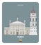 Vilnius Cathedral, Lithuania. Architectural symbols of European cities