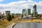 Vilnius City with modern buildings and the Neris river Vilnius, Lithuania, Baltic States, Europe