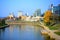 Vilnius city with river Neris autumn view