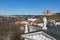 VILNIUS, LITHUANIA . Aerial view at Vilnius. Panorama of Vilnius: Neris river, old town and other objects.