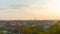 Vilnius, Lithuania - circa May, 2018: Sunset over the Old Town, panoramic time-lapse