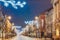 Vilnius, Lithuania. Gediminas Avenue Or Gedimino Street In Evening Christmas Xmas New Year Illuminations