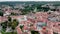 VILNIUS, LITHUANIA - JULY, 2019: Aerial panorama view of the old city centre with medieval churches of Vilnius.