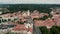 Vilnius, Lithuania - July, 2019: Aerial top view of the medieval churches, cathedrales, palaces and castles of Vilnius.