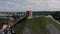 VILNIUS, LITHUANIA - JULY, 2019: Aerial view of the castle mountain and Gediminas tower in the old city of Vilnius.