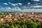 Vilnius, Lithuania. Old Town Historic Center Cityscape Under Dramatic Sky