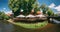 Vilnius, Lithuania. Panorama Of Street Cafe In Uzupis District Located In Old Town Of Vilnius.