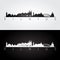 Vilnius skyline and landmarks silhouette