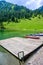 Vilsalpsee Vilsalp Lake at Tannheimer Tal, beautiful mountain scenery in Alps of Austria