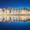 Vina del Mar skyline at Estero River with Brunet Castle at night - Vina del Mar, Chile