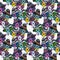 Vinatge style beautiful fashion girls in cute hats seamless pattern.