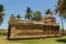 Vinayaka hall side view with sculptures in the Brihadisvara Temple in Gangaikonda Cholapuram, india.
