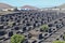 Vine growing between lava stone walls. Lanzarote, Canary Islands, Spain.