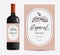 Vine label minimal elegant style vector