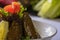 VINE LEAVES wraps served in dish closeup side view of arab food