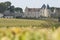 Vineyard and Chateau d`Yquem, Sauternes Region