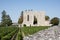 Vineyard grapes ruins of ancient convent in Saint Emilion near Bordeaux France