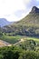 Vineyard and mountain peak