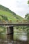 Vineyard near a river at the city of Thann in Alsace F.