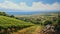 Vineyard Painting: Coastal Scenery In Split Toning Style