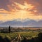 Vineyard at Sunset: A Taste of Mendoza's Wine Paradise