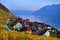 Vineyard terraces in the famous Lavaux wine region, Switzerland.